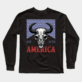 Western Fourth of July 4th of july Gift For Men Women fan Long Sleeve T-Shirt